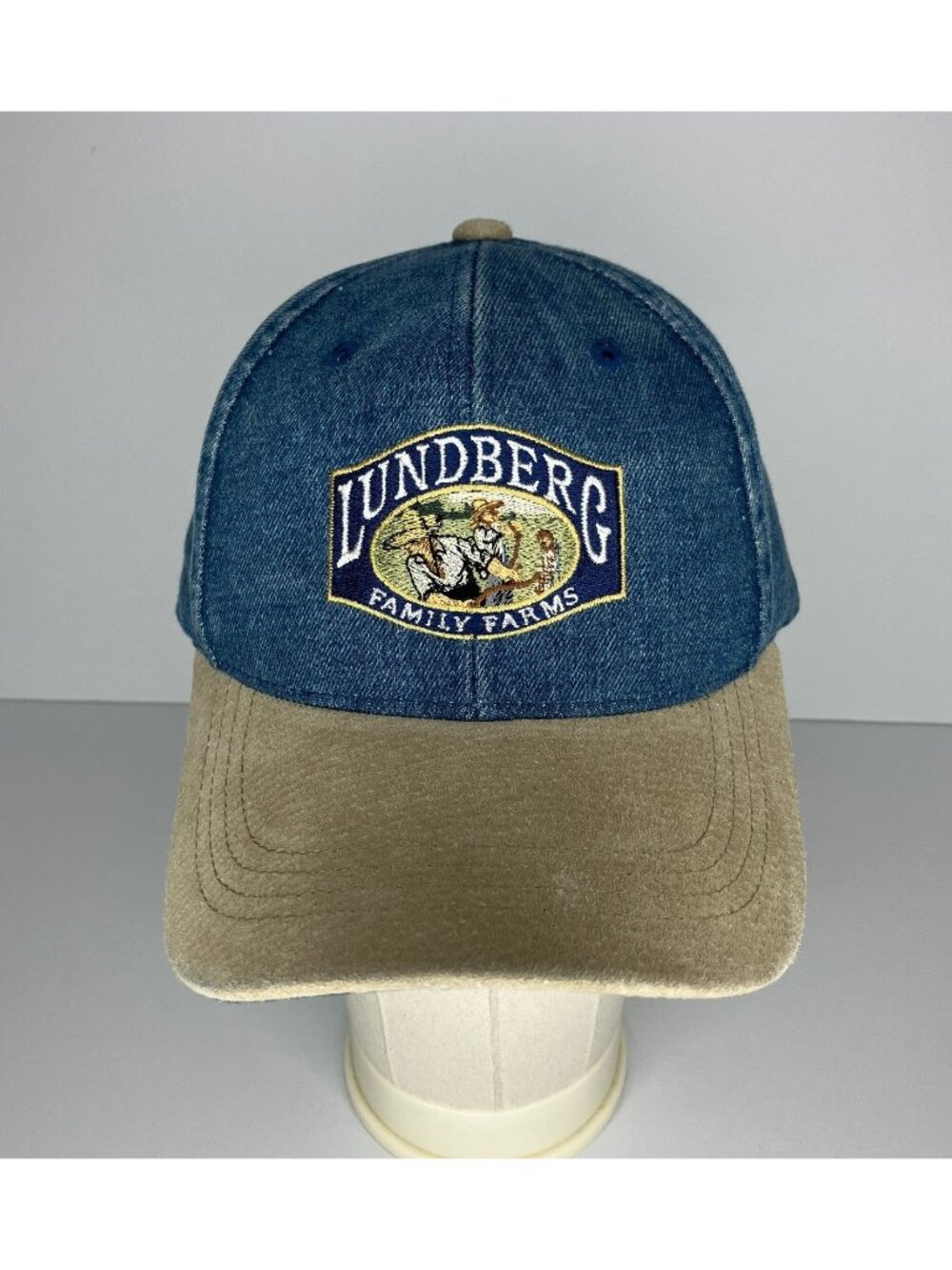 Lundberg Family Farms Hat Men's Adjustable Blue Denim